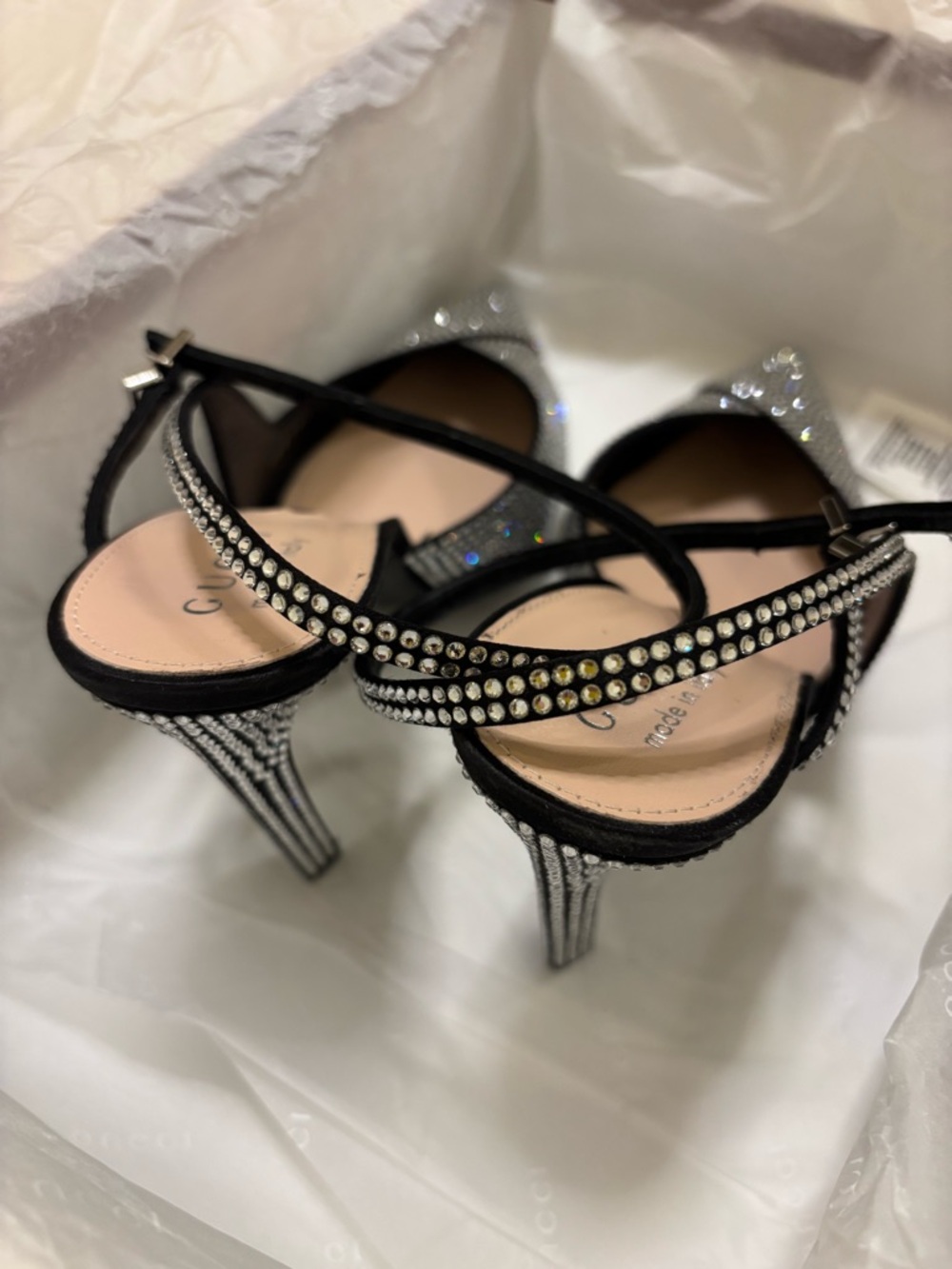 Gucci /Fabulous Black Crystal T-Strap P Stiletto Pumps/ Authentic - Picture 13 of 15